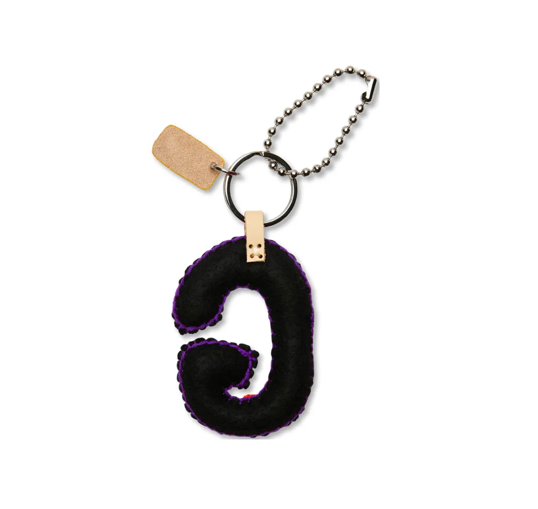 Consuela Black Felt "G" Charm