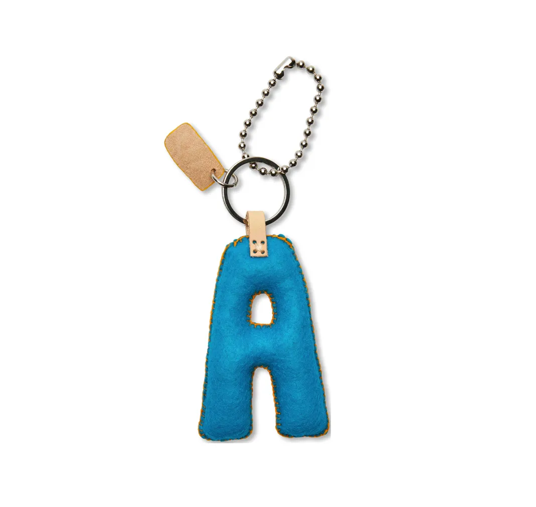 Consuela Blue Felt "A" Charm