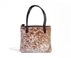 Cowhide Handbag - Salt and Pepper