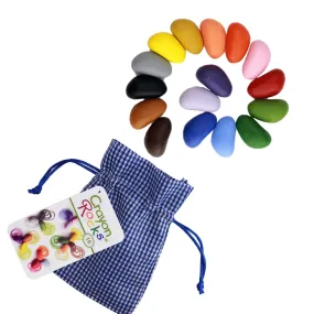 Crayon Rocks 16 Colors in Blue Gingham Bag