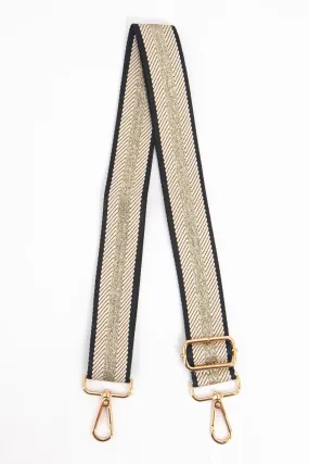 Cream, Black & Gold Bag Strap