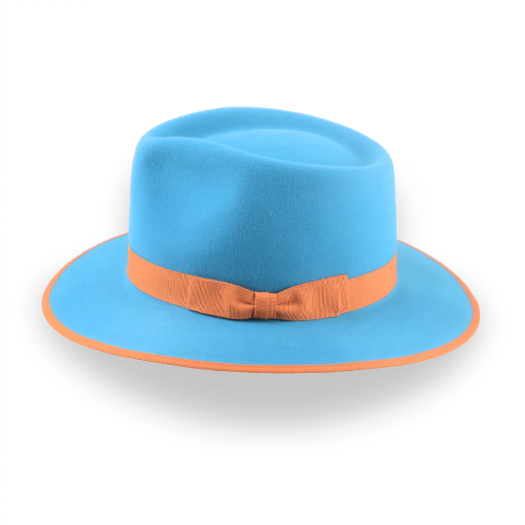 Customizable Sky Blue Fedora with Classic Design | The Equinox