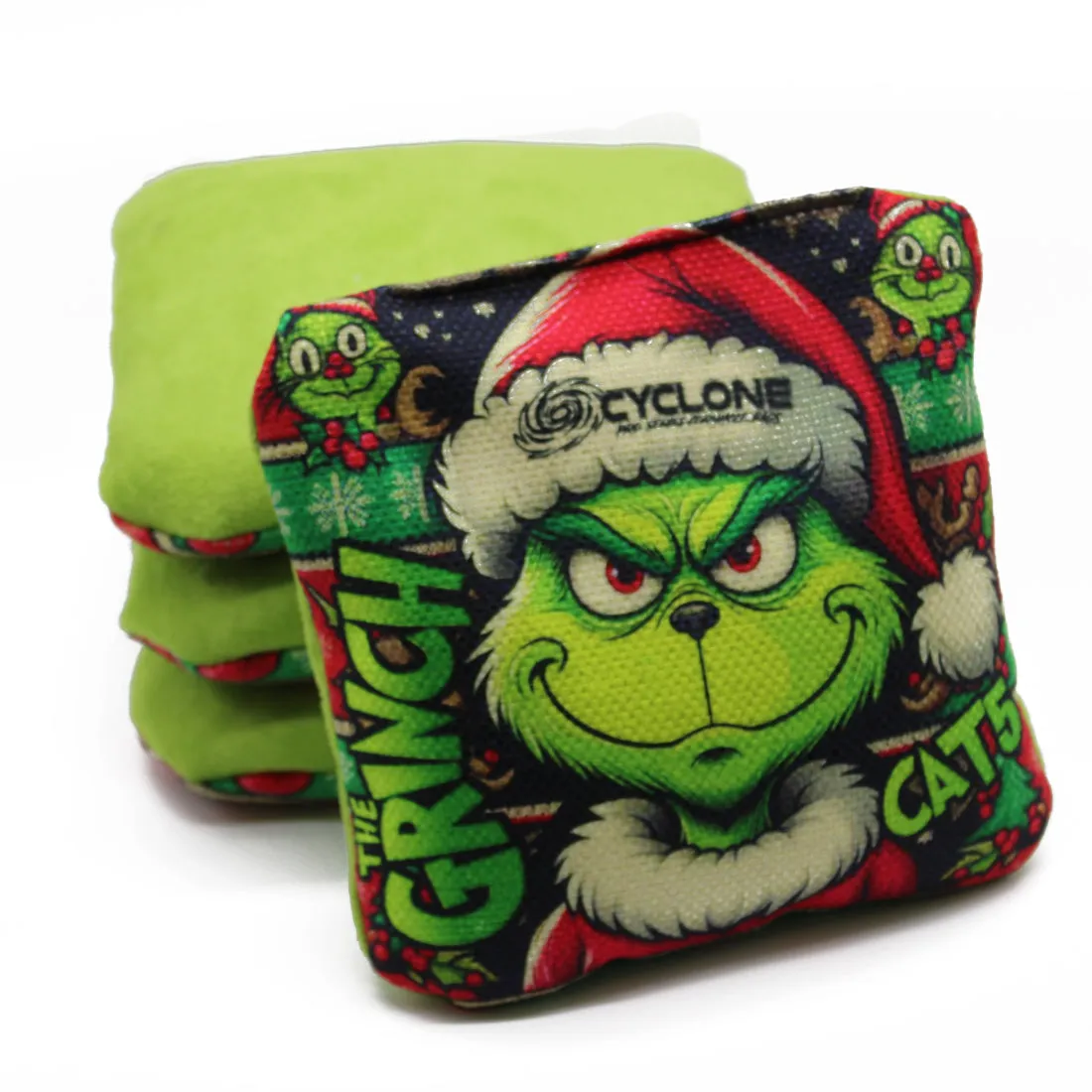 Cyclone  CAT 5 Pro Series Cornhole Bags Christmas Grinch limited Edition