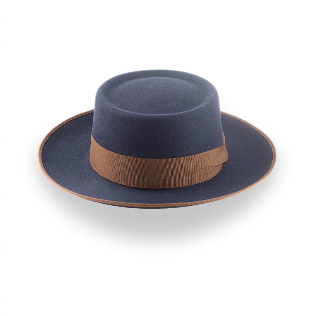 Dark Grey Telescope Wide Brim Fedora Hat For Men | The Zodiac