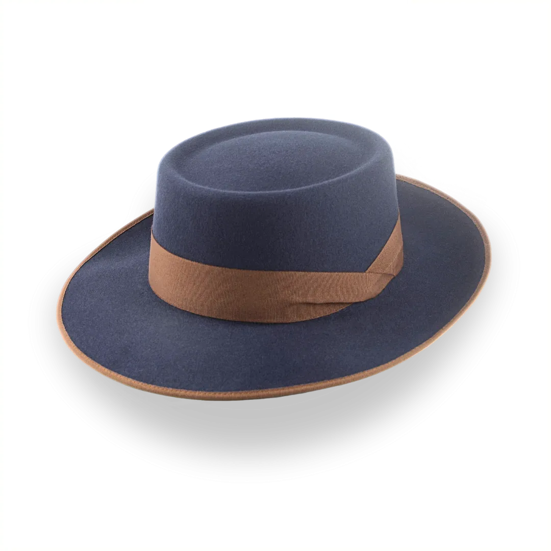 Dark Grey Telescope Wide Brim Fedora Hat For Men | The Zodiac