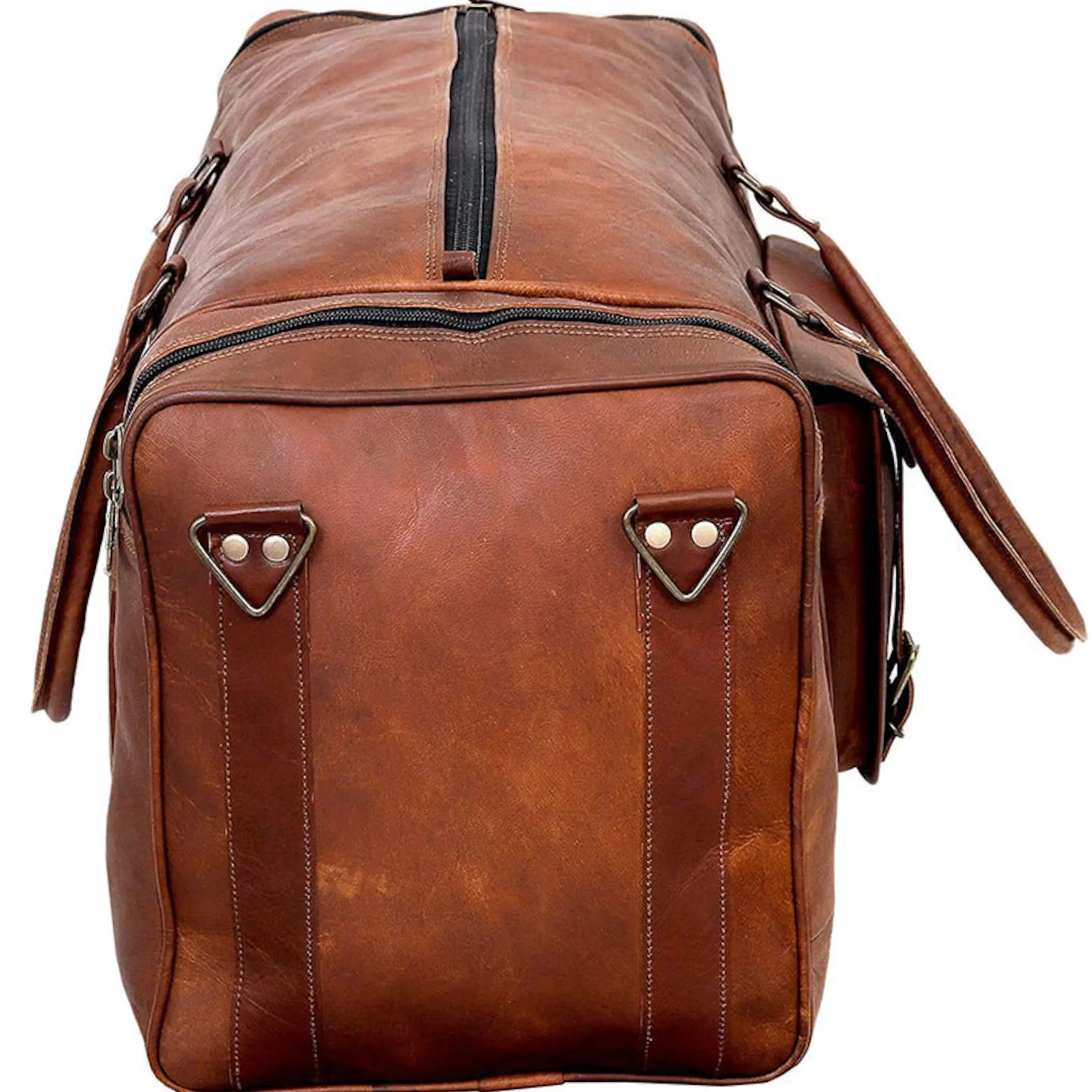 Dazzlo Leather Duffle Bag - Brown (Tan) - 20"/24"/28"