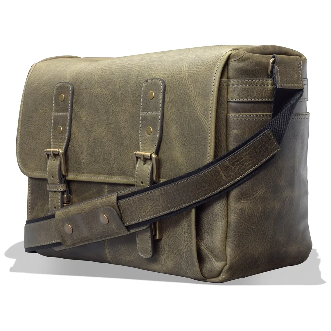 Dazzlo Leather Vintage 16” Laptop Camera Bag - Black/Brown/Camel/Olive - 16"