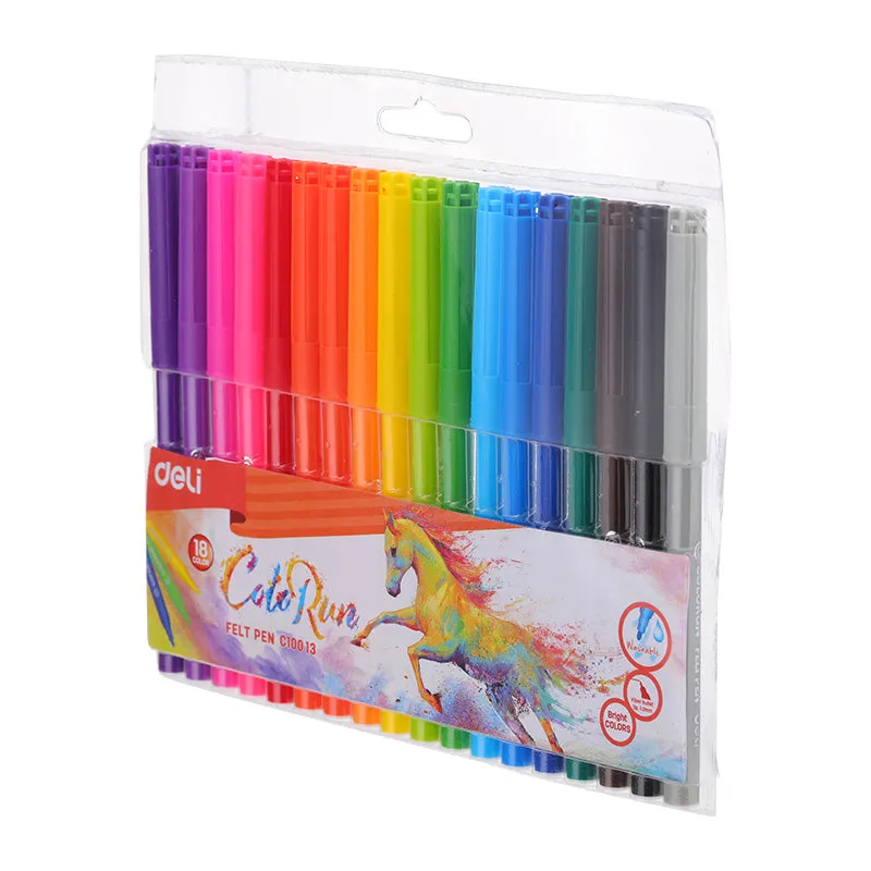 Deli Felt Pen Washable 1.0mm 18C