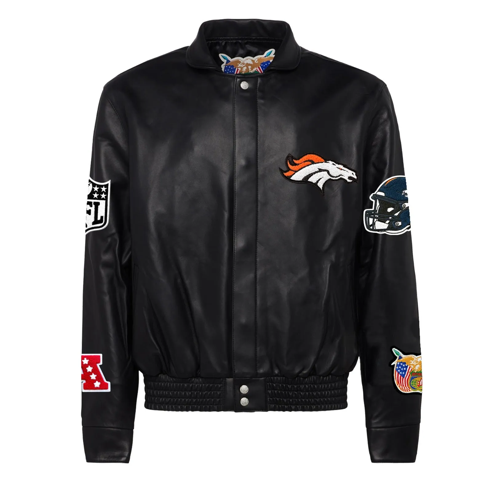 DENVER BRONCOS FULL LEATHER JACKET Black