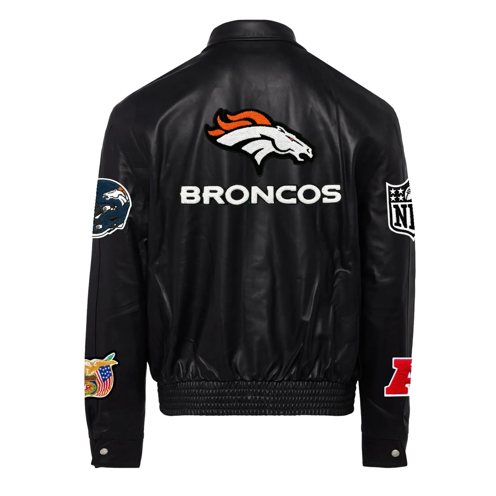 DENVER BRONCOS FULL LEATHER JACKET Black