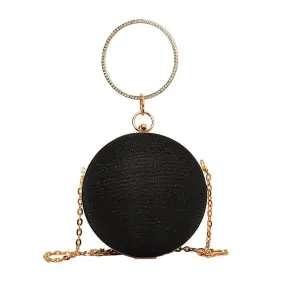 Diamond-Studded Spherical Evening Bag Clutch