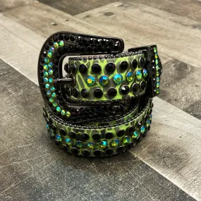 DNA Premium Wear- black/green studded belt