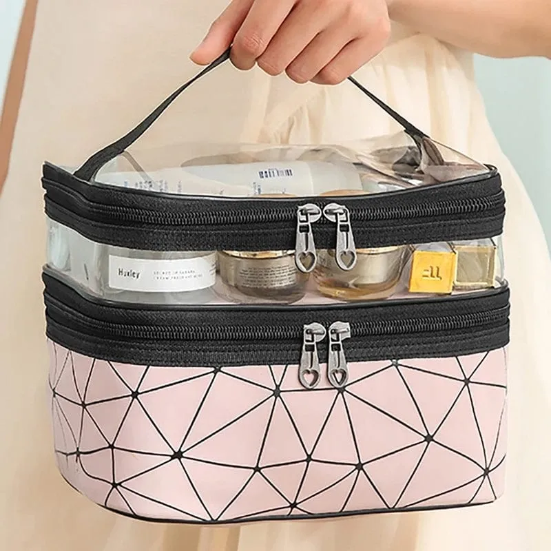 Double Layer Clear Makeup Bag