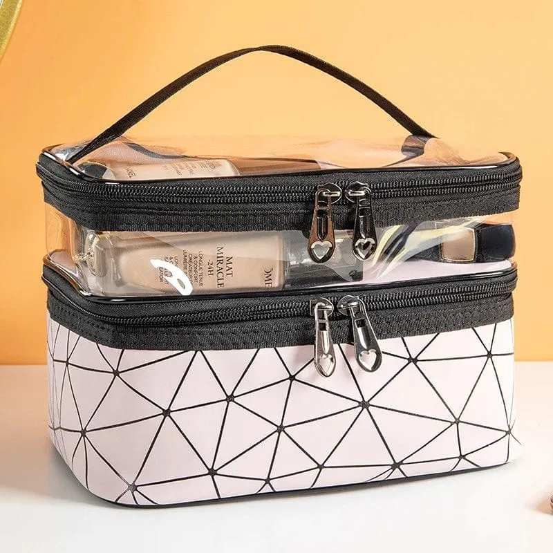 Double Layer Clear Makeup Bag