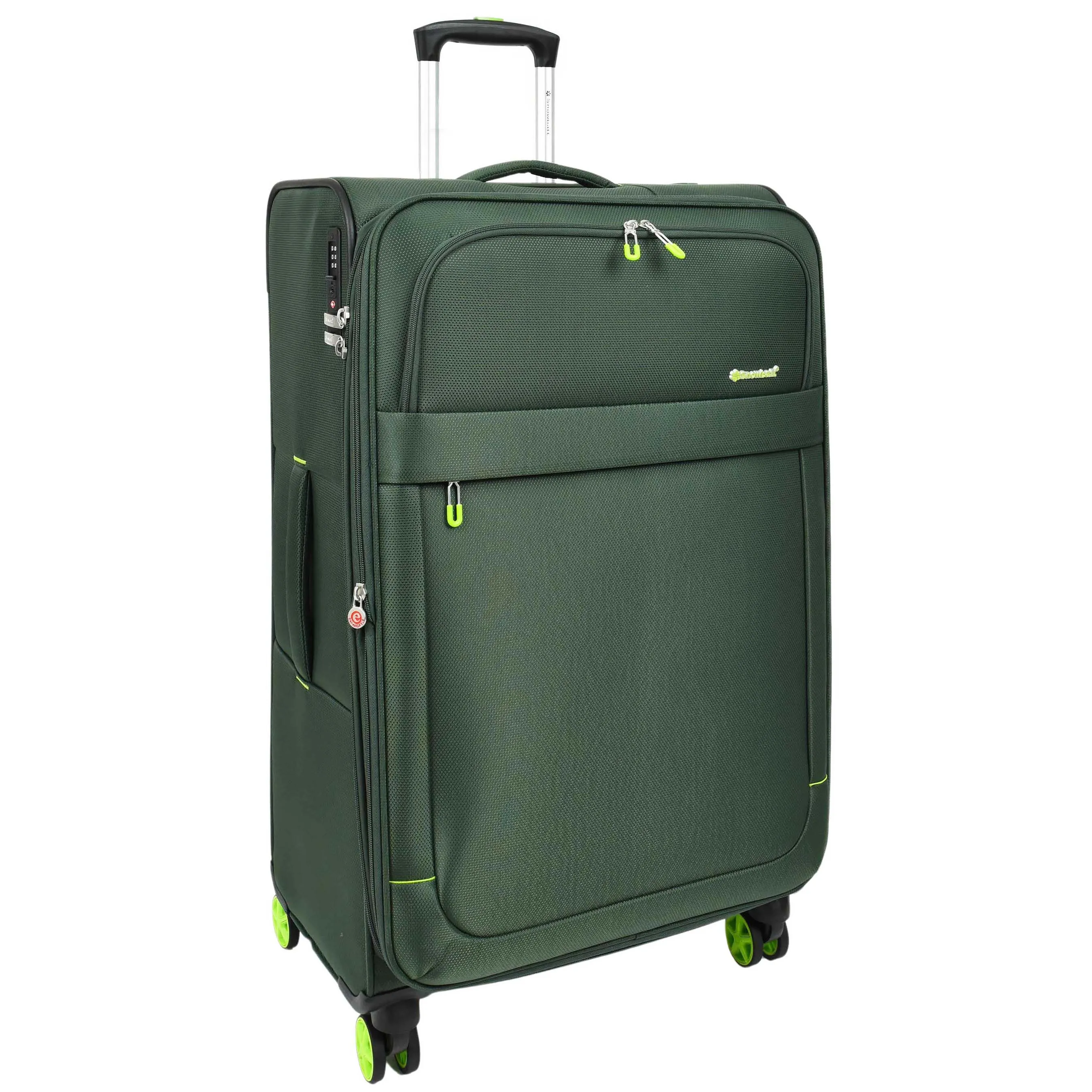 Dual 4 Wheel Soft Suitcases Lightweight Expandable Luggage TSA Lock Travel Bags Trivial Green