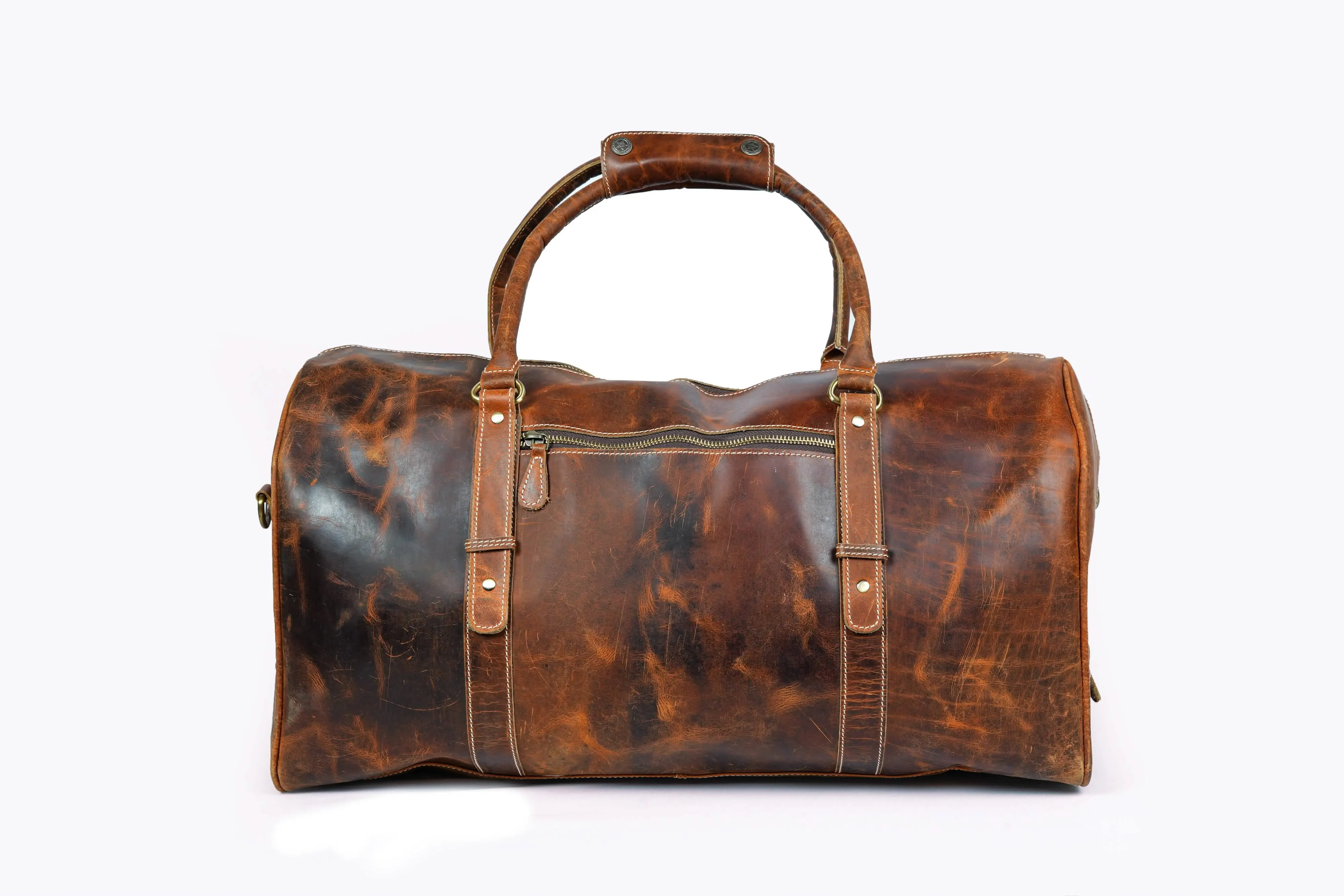 Elegant Buffalo Leather Travel Duffle - All-in-One Gym and Adventure Bag