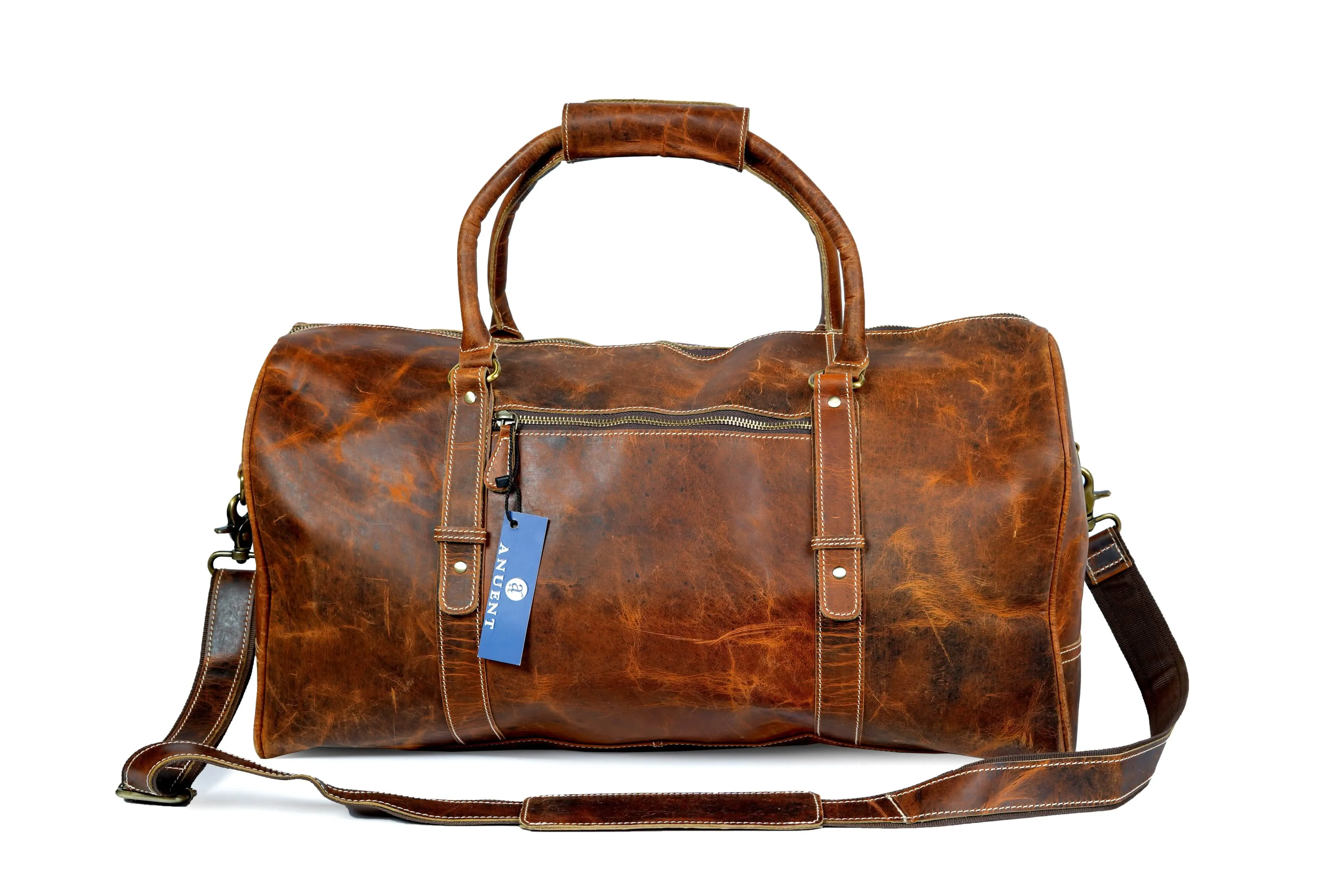 Elegant Buffalo Leather Travel Duffle - All-in-One Gym and Adventure Bag