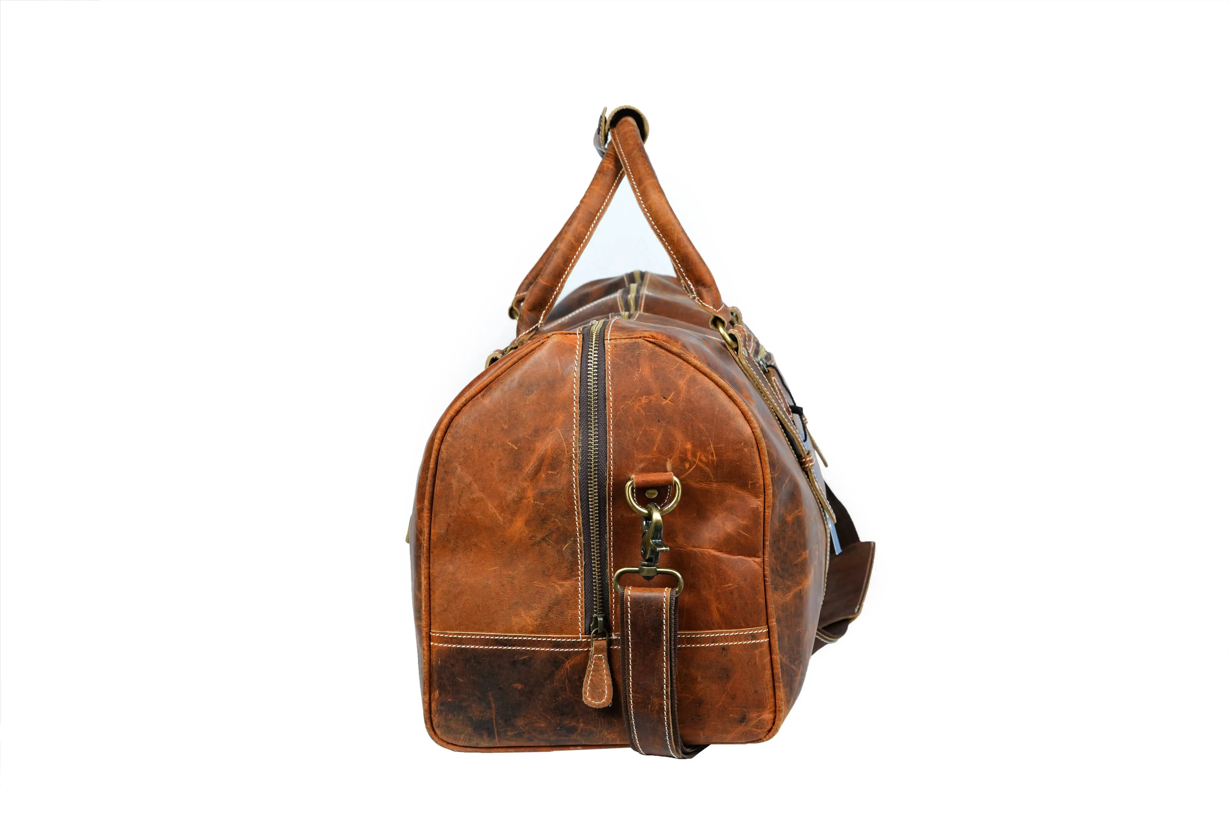 Elegant Buffalo Leather Travel Duffle - All-in-One Gym and Adventure Bag