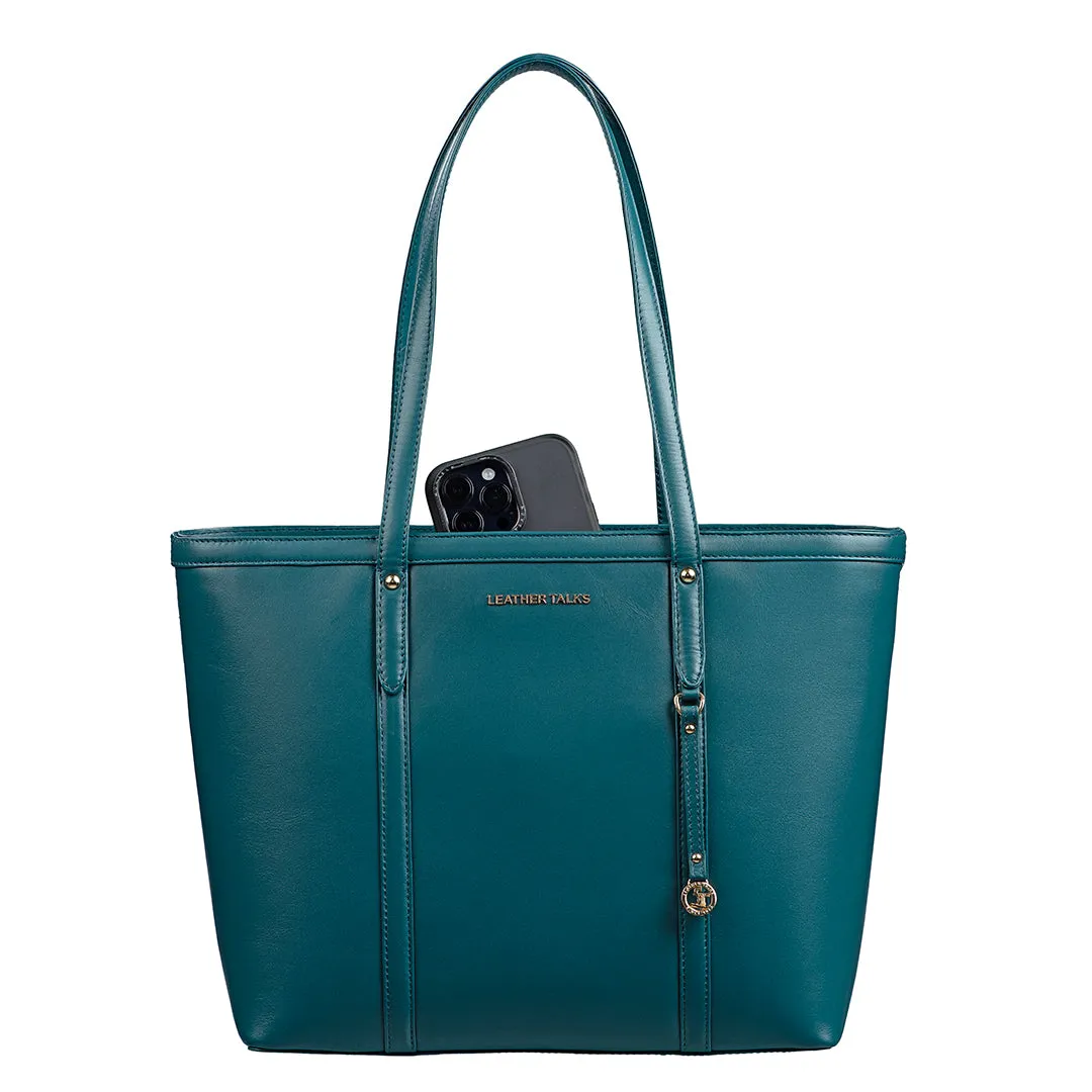 Elegant Tote Bag For Woman |Genuine Leather Handbag for Ladies | Ideal For Office & Travel | Color: Lemon Green