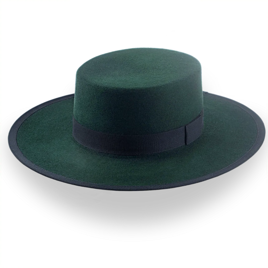 Emerald Green Flat Top Western Hat | The Bolero