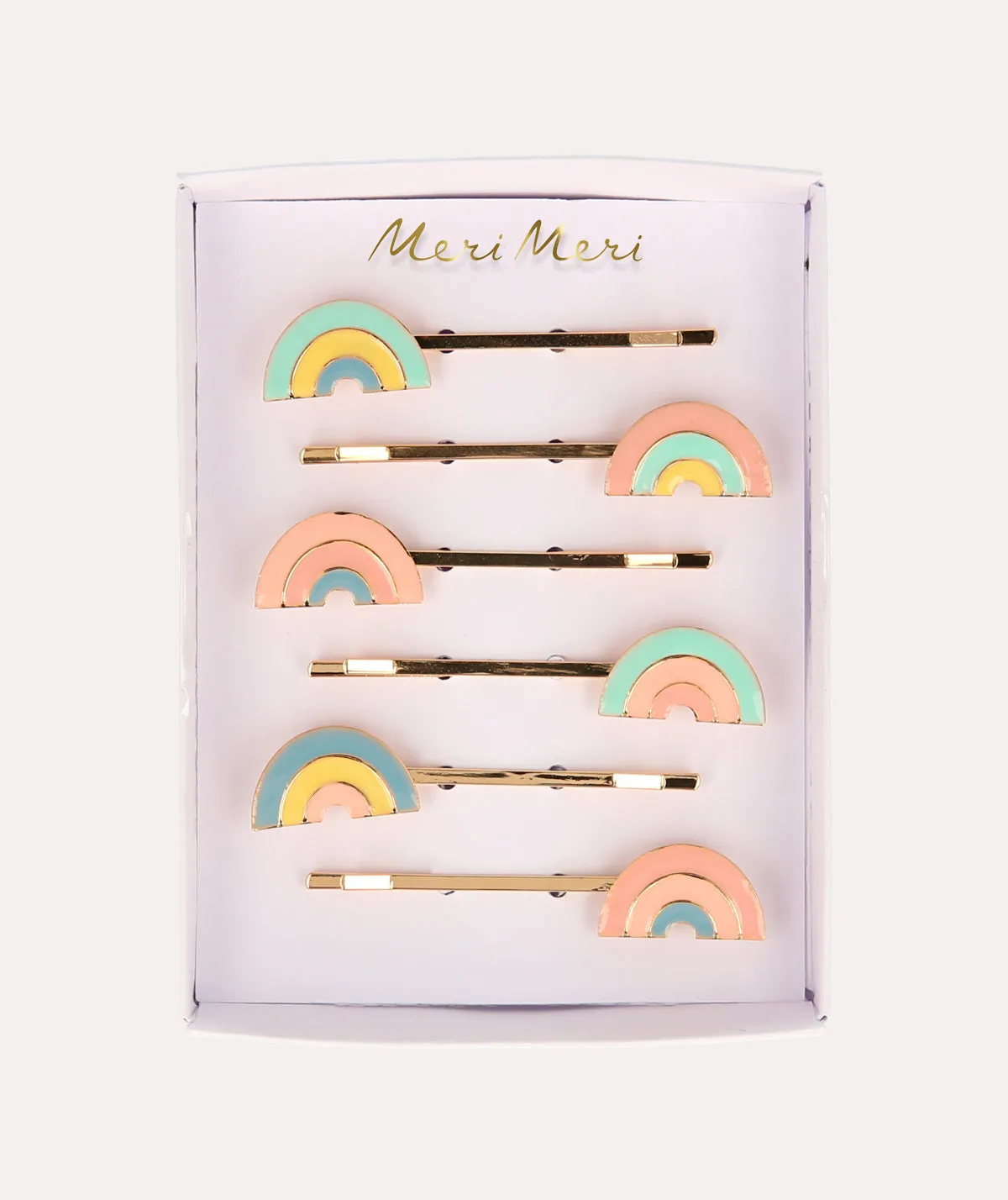 Enamel Rainbow Hair Slides - Multi