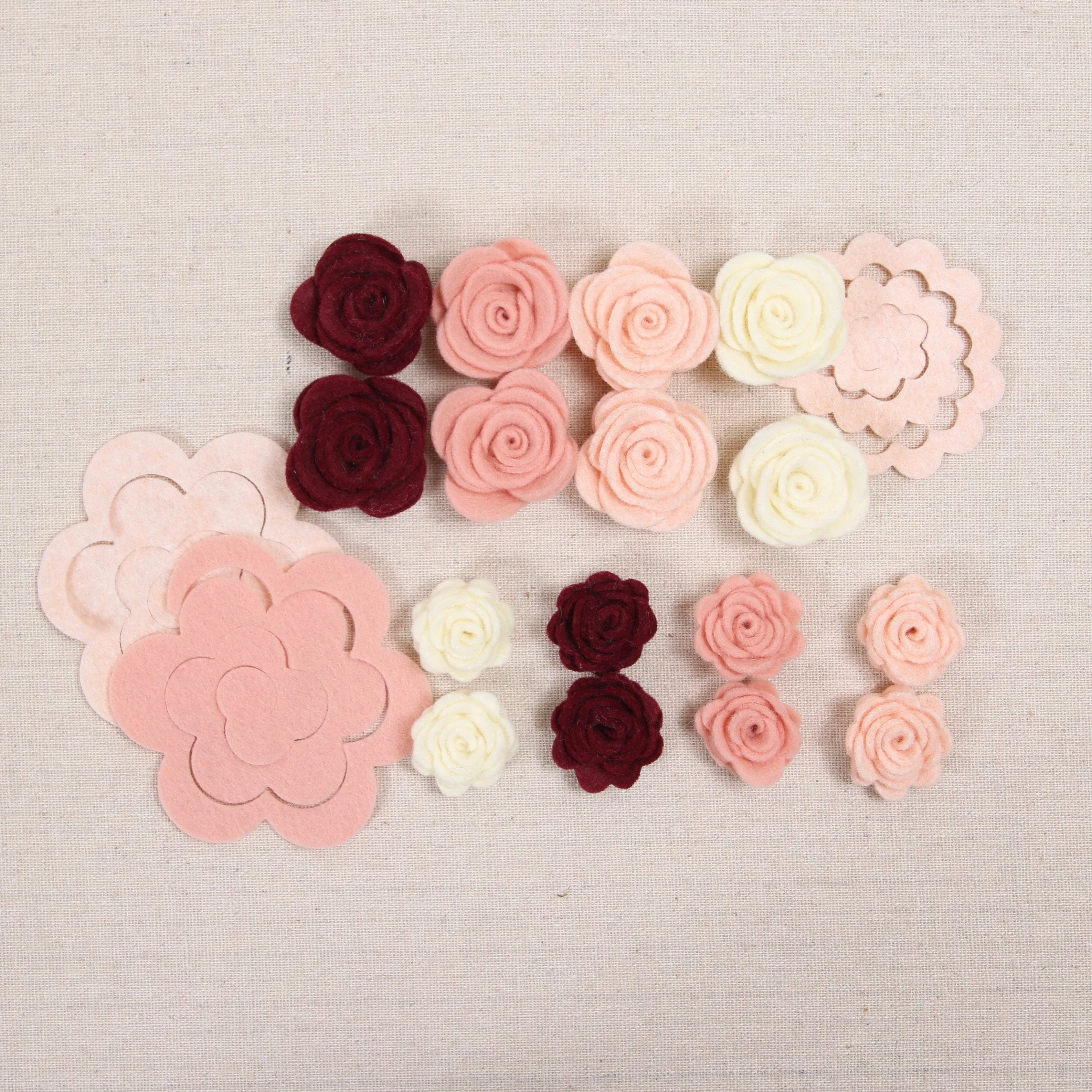 Felt-fetti Roses, die cut shapes