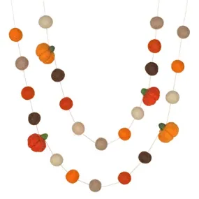 Felt Pumpkin Garland- Orange & Brown