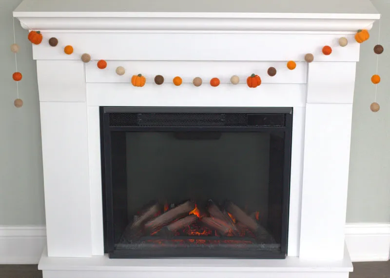 Felt Pumpkin Garland- Orange & Brown