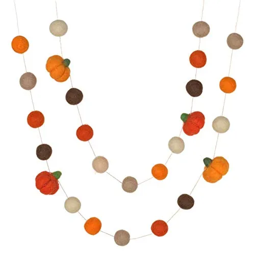 Felt Pumpkin Garland- Orange & Brown