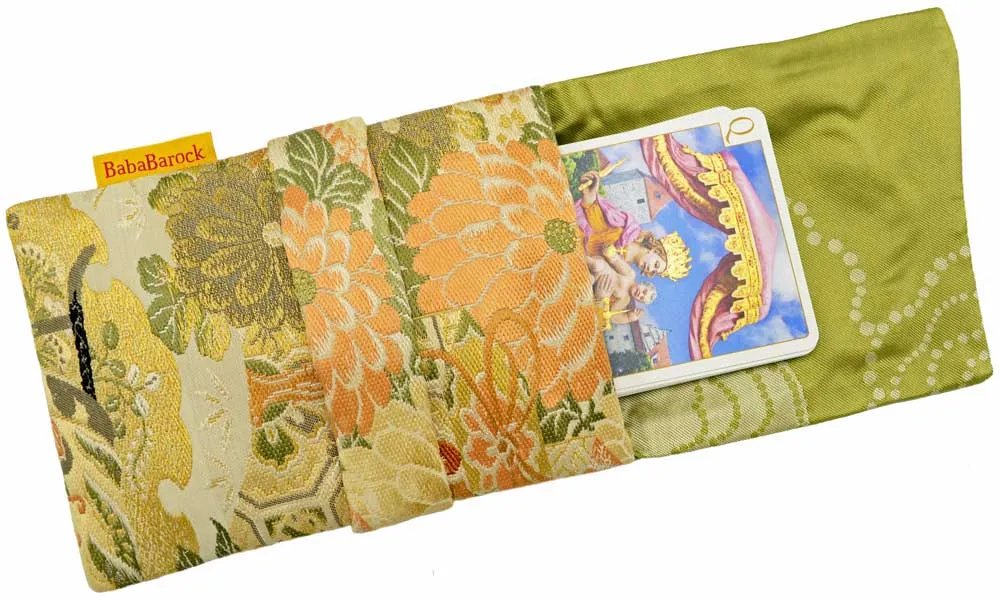 Flower Gardens - Japanese vintage silk foldover pouch