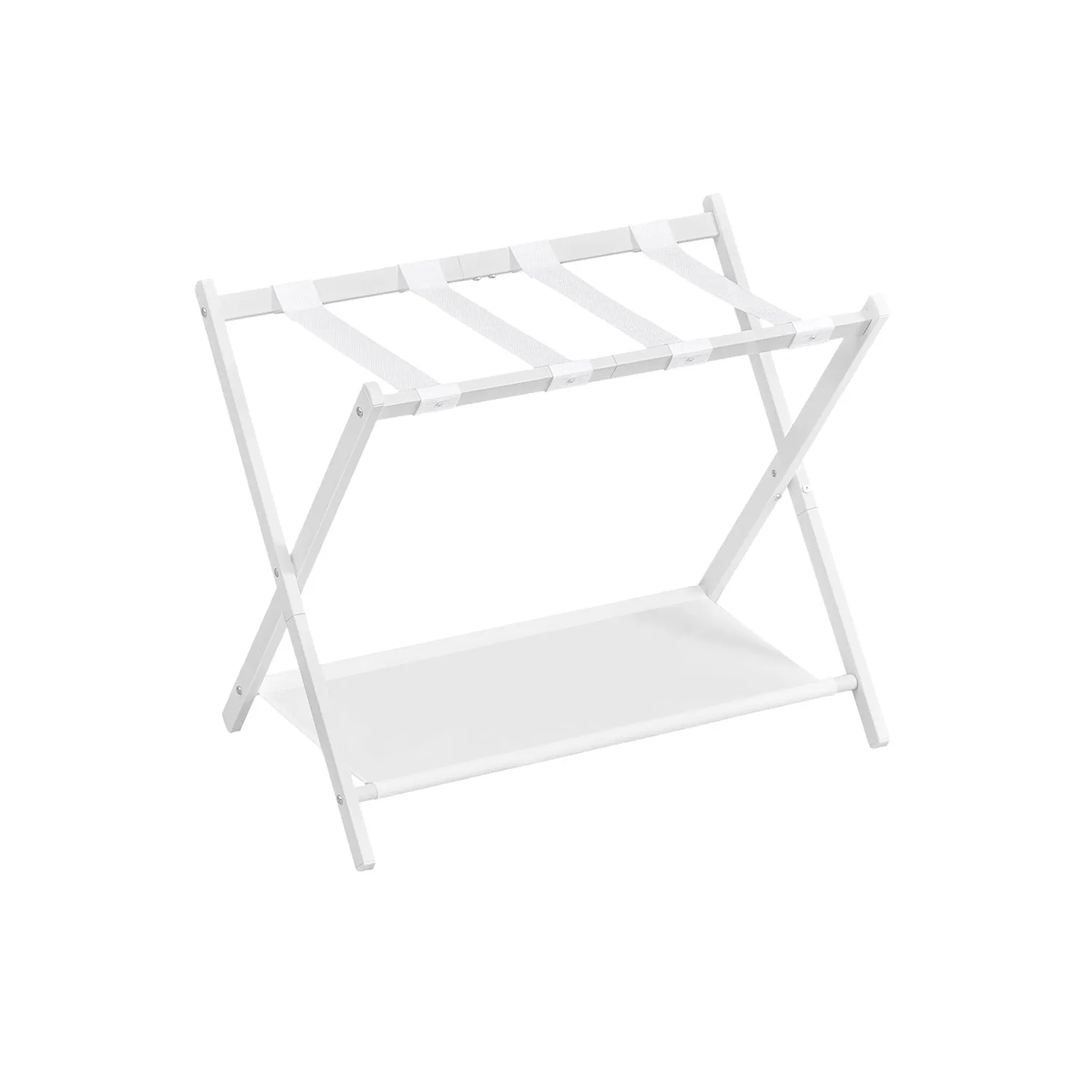 Foldable Luggage Rack with Storage Shelf