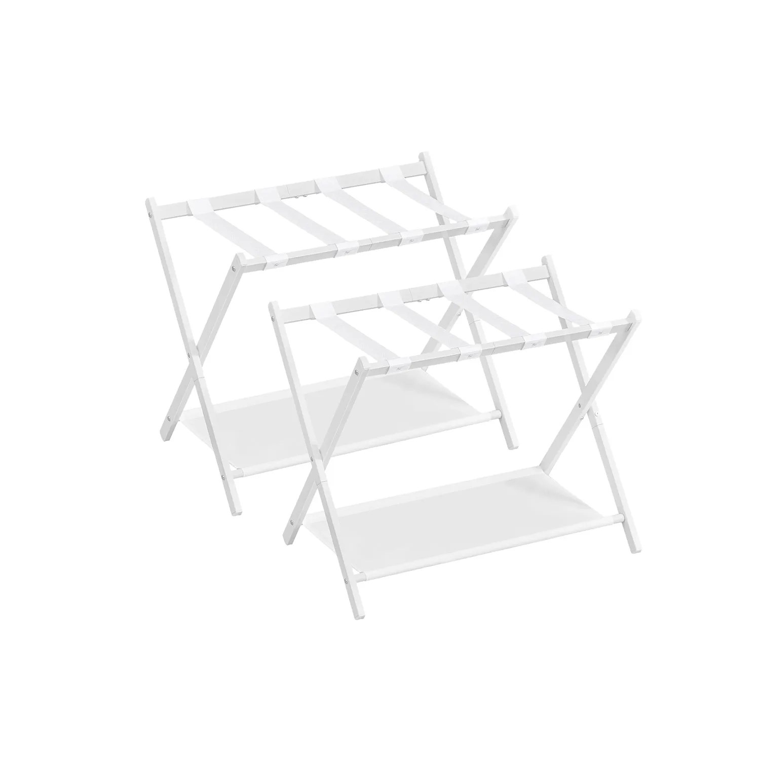 Foldable Luggage Rack with Storage Shelf