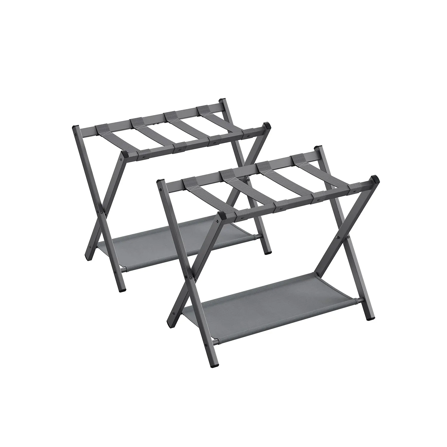 Foldable Luggage Rack with Storage Shelf