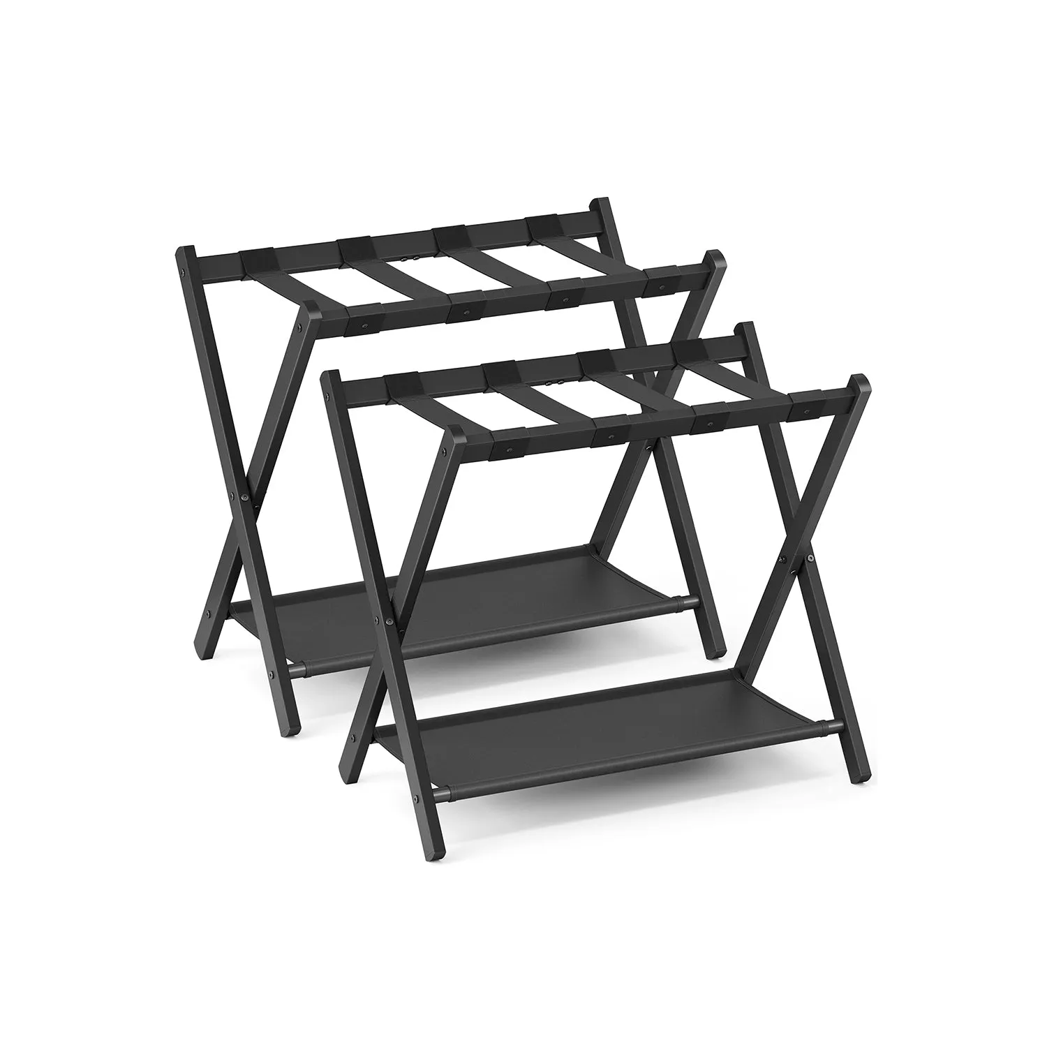 Foldable Luggage Rack with Storage Shelf