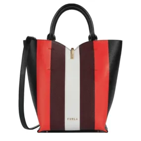 Furla Ribbon Small Bucket Bag - Nero Talco Burgundy