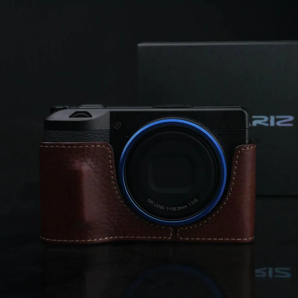 Gariz HG-GRIIIBR Brown Leather Camera Half Case for Ricoh GR III