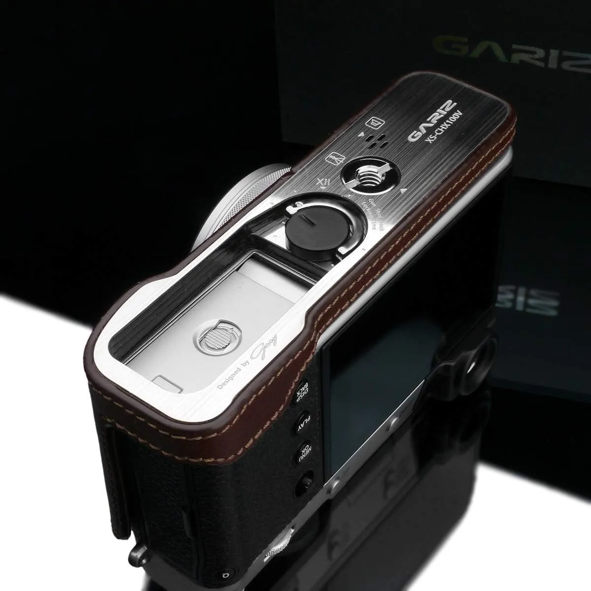 Gariz HG-X100VBR Brown Leather Camera Half Case for Fujifilm X100V