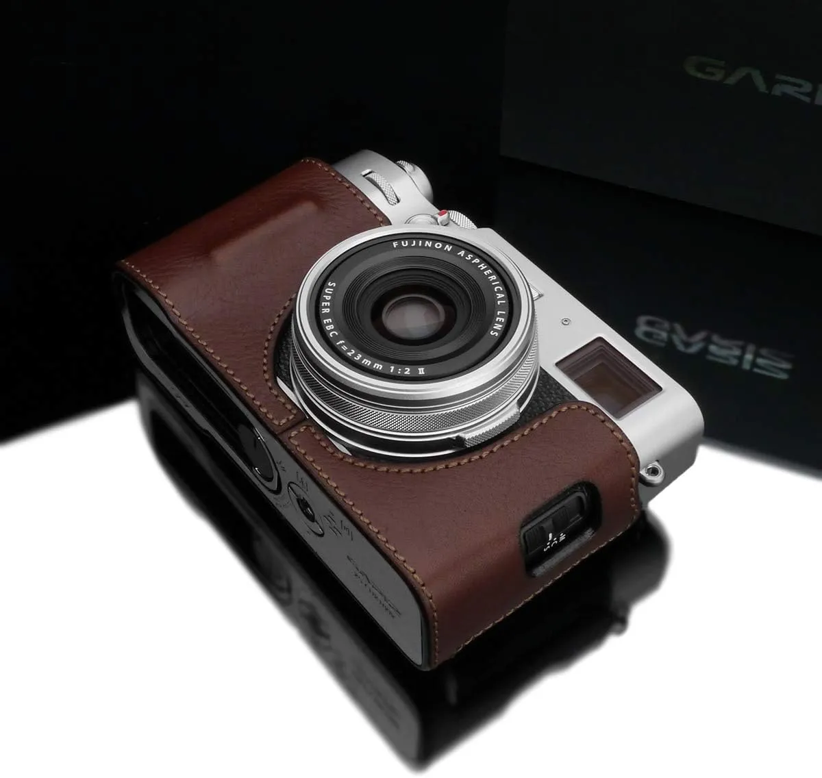 Gariz HG-X100VBR Brown Leather Camera Half Case for Fujifilm X100V