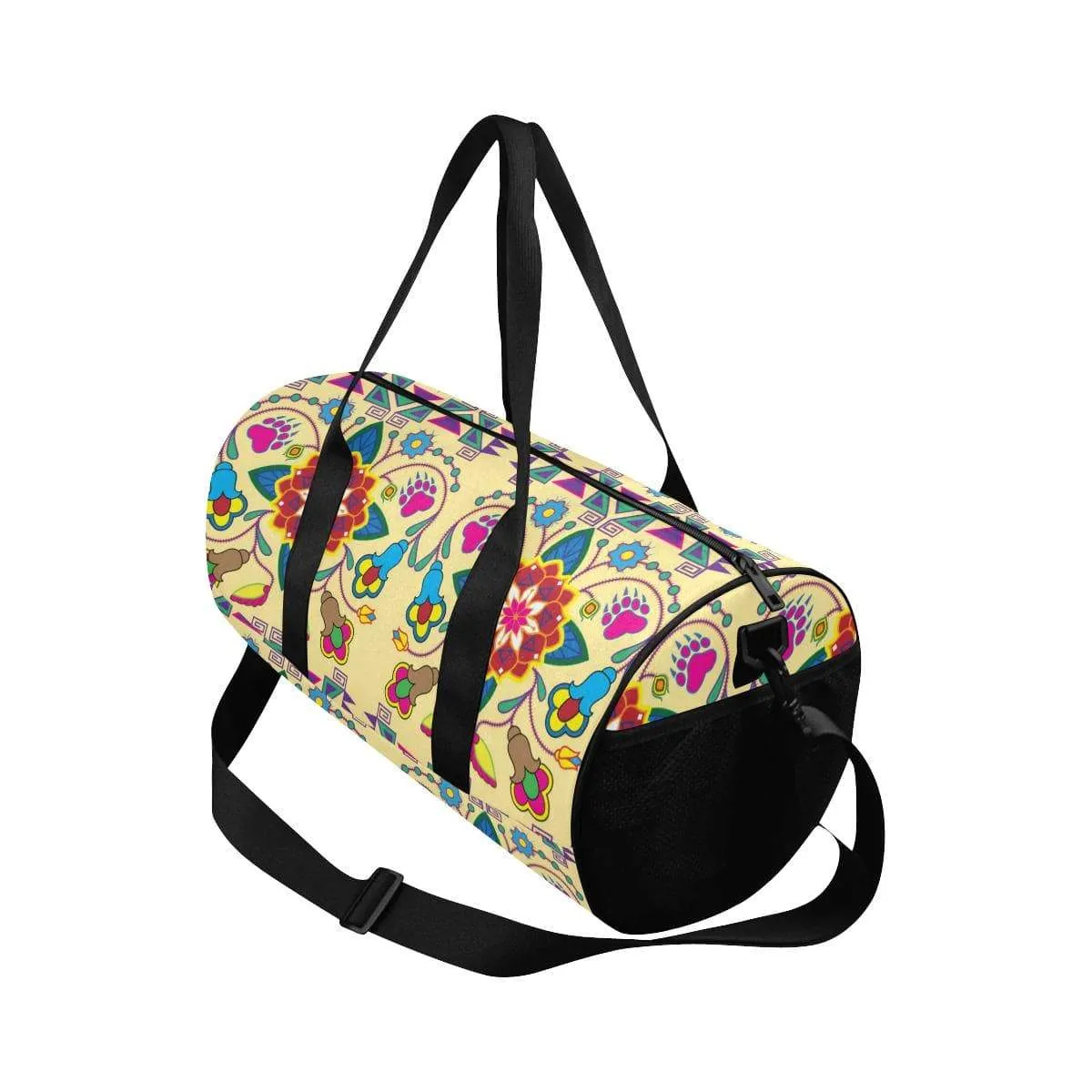 Geometric Floral Winter - Vanilla Duffle Bag