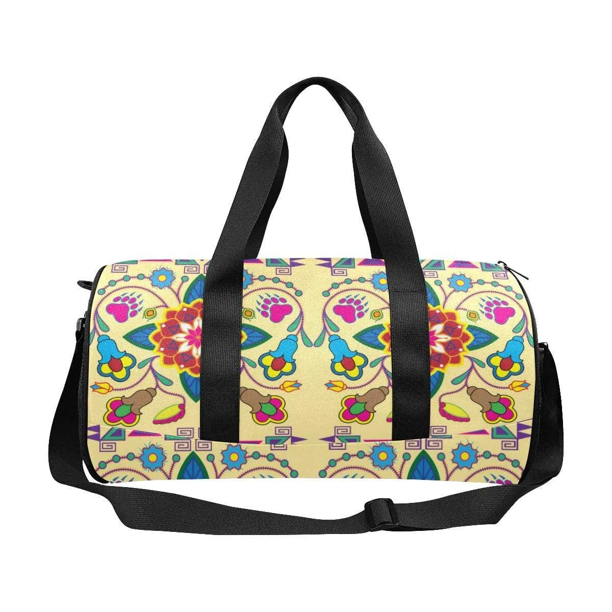 Geometric Floral Winter - Vanilla Duffle Bag