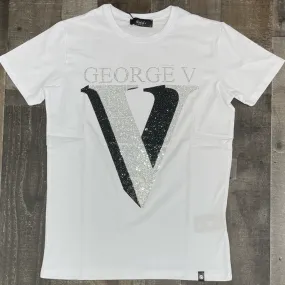 George V- studded V ss tee (white/black)