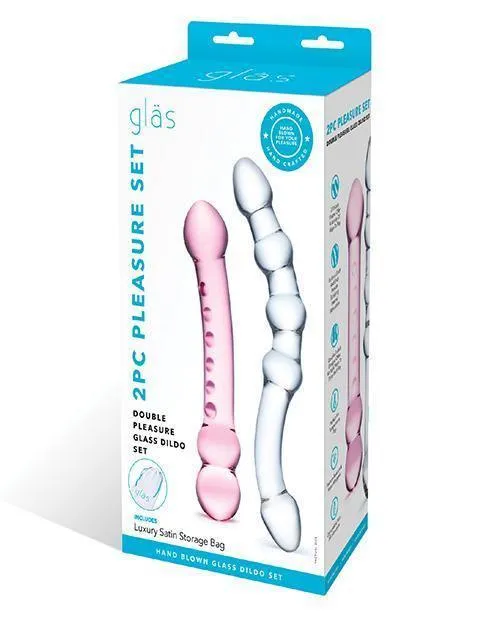 Glas 2 Pc Double Pleasure Glass Dildo Set