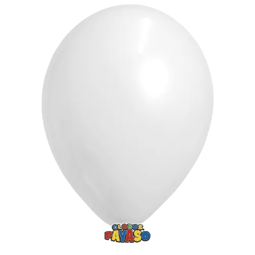 Globos Payaso 9in Balloon Pastel White 50ct