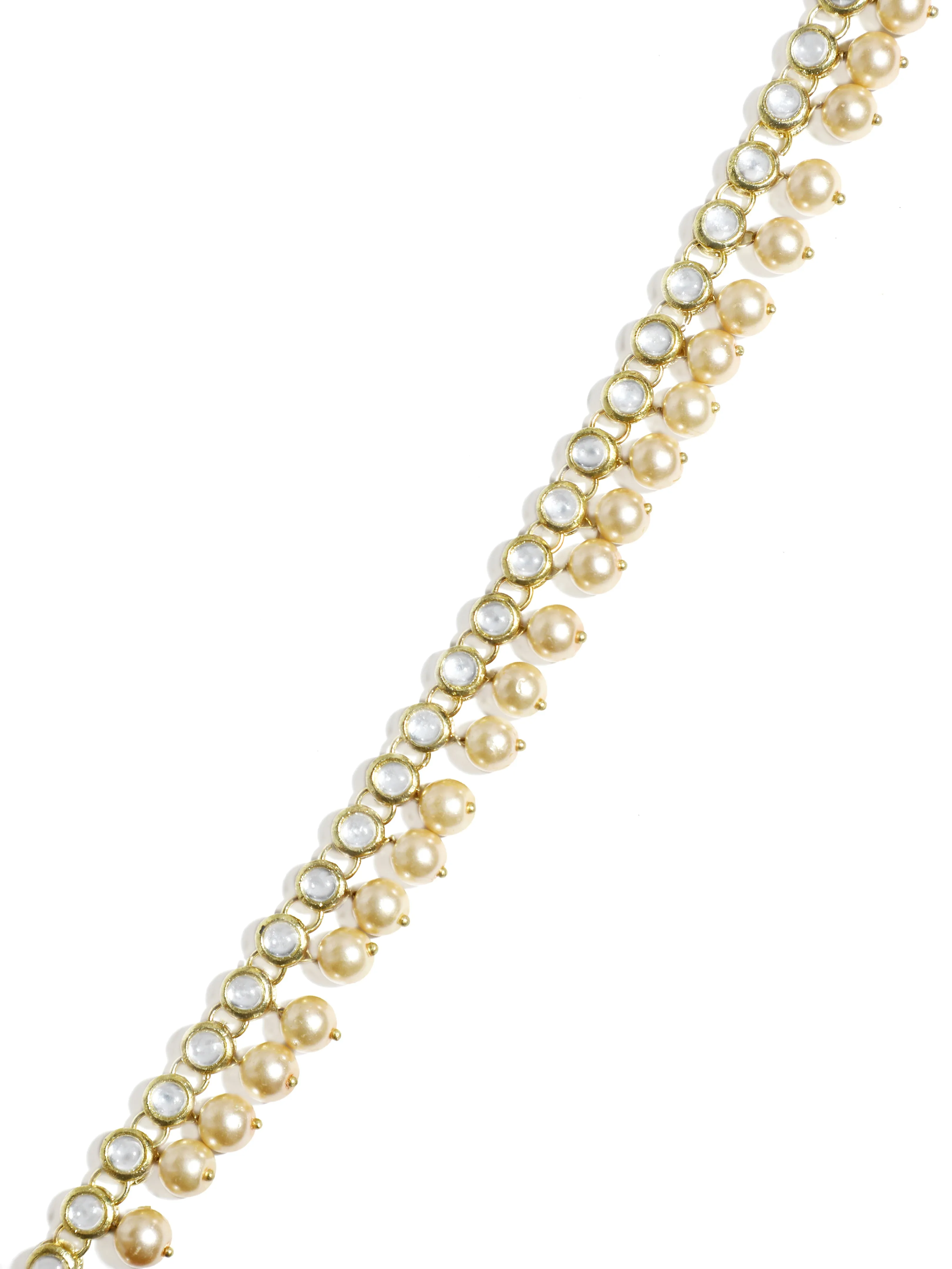 Golden Pearl Studded Kundan Kamarband