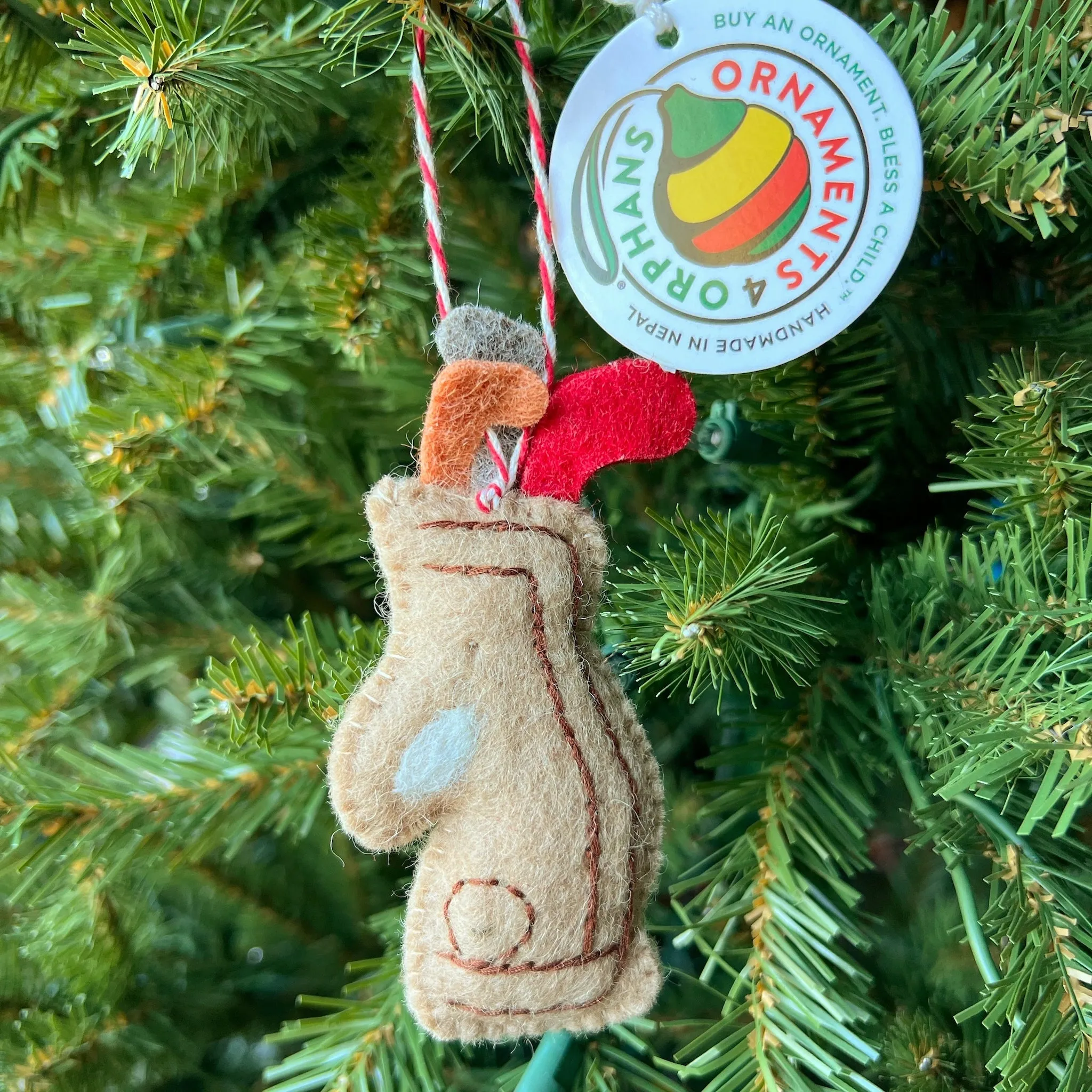 Golf Bag Ornament, Felt Wool