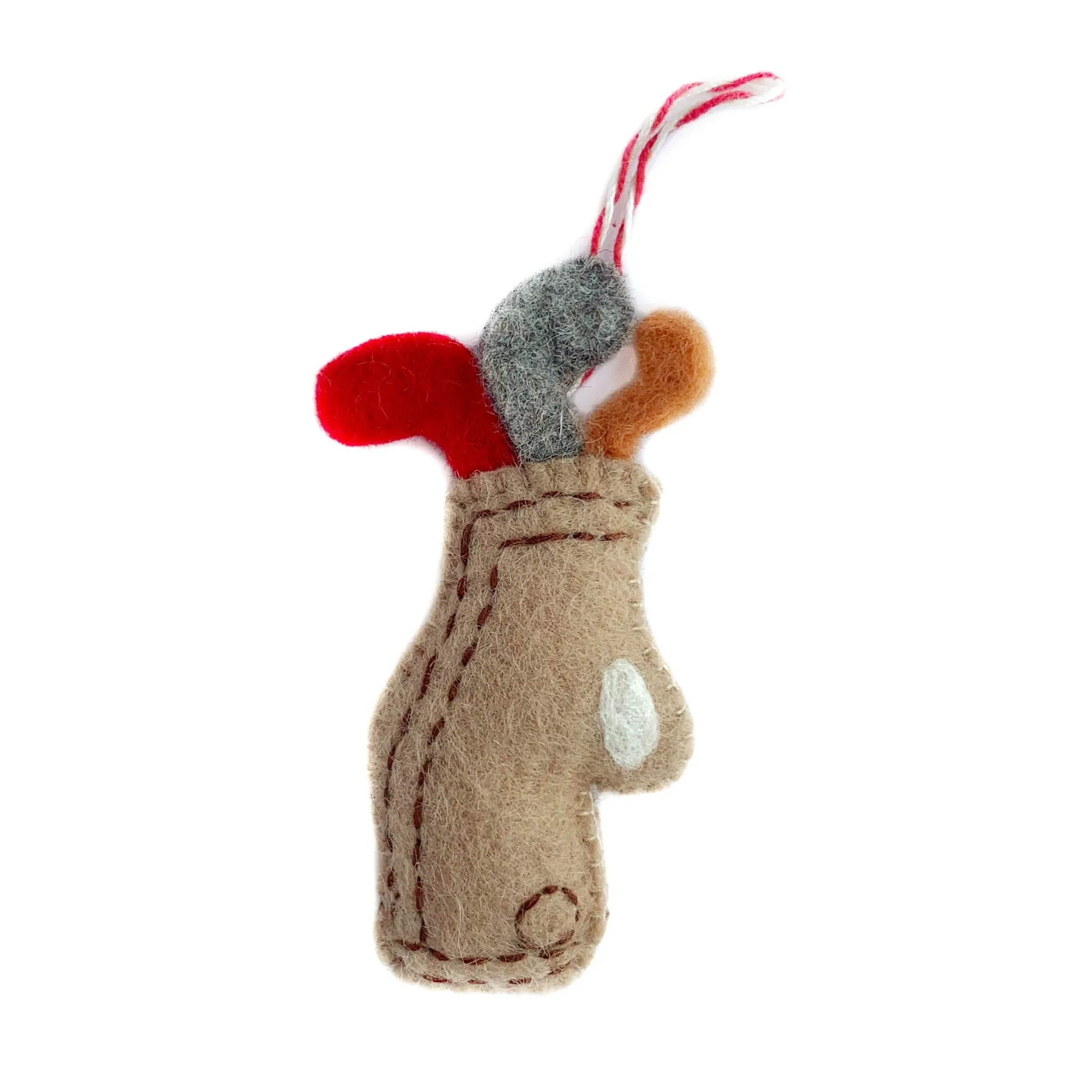 Golf Bag Ornament, Felt Wool