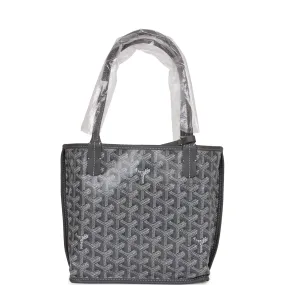 Goyard Goyardine Grey Anjou Mini Reversible Tote Bag Palladium Hardware