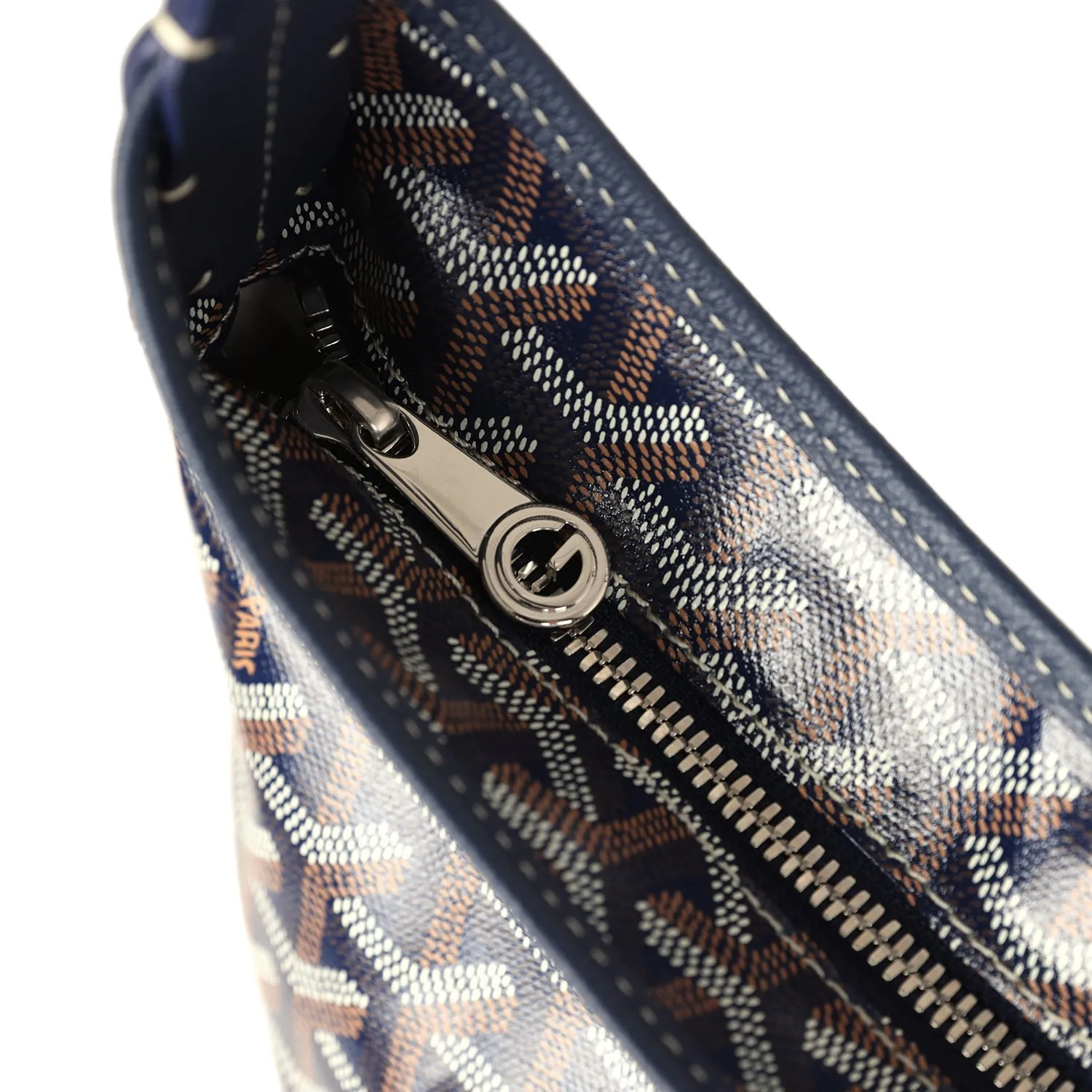 Goyard Goyardine Navy Boheme Hobo Bag Palladium Hardware