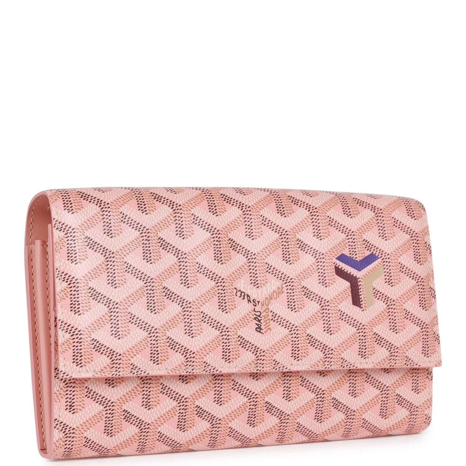 Goyard Goyardine Pink Varenne Continental Wallet Bag Palladium Hardware