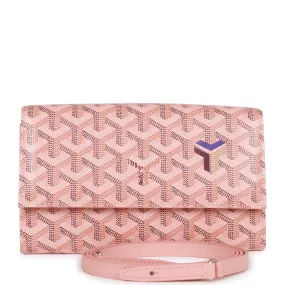 Goyard Goyardine Pink Varenne Continental Wallet Bag Palladium Hardware